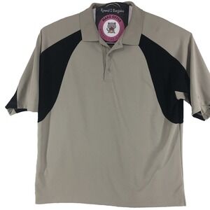 Pro tour polo shirt men's 2XL beige black stretch comfort golf activewear XXL